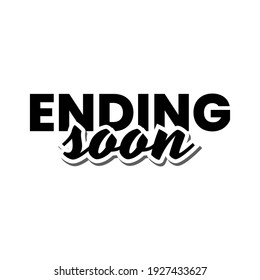 Ending Soon Text Icon Label Sticker Design Vector