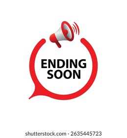 ending soon text on white background
