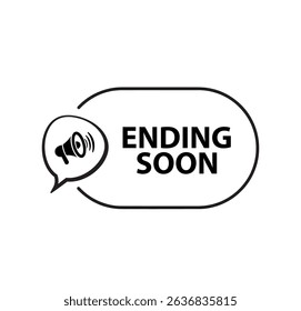 ending soon text on white background
