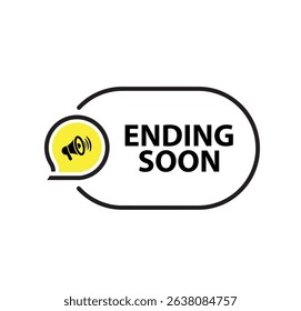 ending soon text on white background