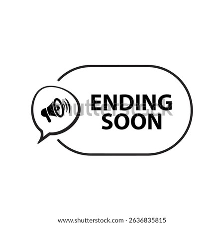 ending soon text on white background