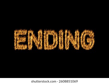 Ending Text Effect Design Black Background