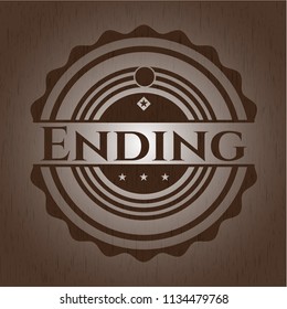 Ending vintage wooden emblem