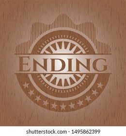 Ending wood icon or emblem. Vector Illustration.