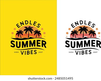 Endles Summer Vibes vector art illustration.