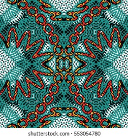Endless abstract color engraving pattern. Texture for certificate or diploma, currency and money design. Single-leaf woodcut, xylography, printmaking. Vector Illustration