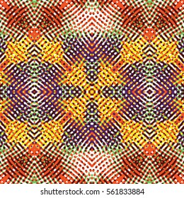Endless abstract color engraving pattern. Texture for certificate or diploma, currency and money design. Single-leaf woodcut, xylography, printmaking. Vector Illustration