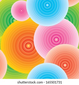 Endless abstract colorful background in circles