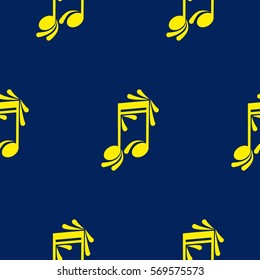 Endless abstract pattern. Background texture, note, treble clef, music, sound.  Vector illustration.