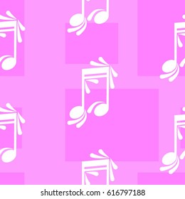 Endless abstract pattern. Background texture, note, treble clef, music, sound.  Vector illustration.