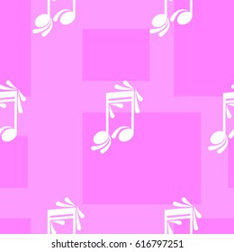 Endless abstract pattern. Background texture, note, treble clef, music, sound.  Vector illustration.