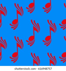 Endless abstract pattern. Background texture, note, treble clef, music, sound.  Vector illustration.