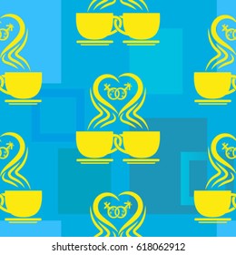 Endless abstract pattern. Background texture, note, treble clef, music, sound.  Vector illustration.