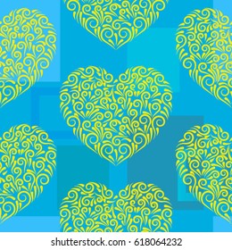 Endless abstract pattern. Background texture, note, treble clef, music, sound.  Vector illustration.