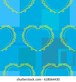 Endless abstract pattern. Background texture, note, treble clef, music, sound.  Vector illustration.
