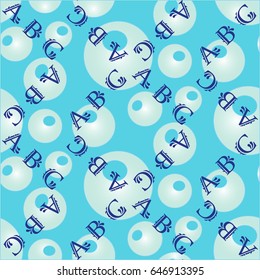 Endless abstract pattern. Background texture, note, treble clef, music, sound.  Vector illustration.