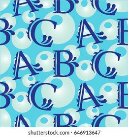 Endless abstract pattern. Background texture, note, treble clef, music, sound.  Vector illustration.