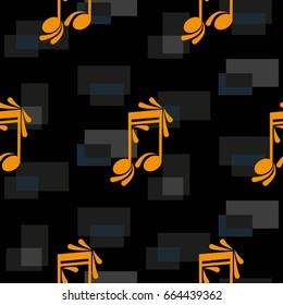 Endless abstract pattern. Background texture, note, treble clef, music, sound.  Vector illustration.