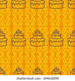 Endless abstract pattern. Background texture.  Vector illustration.