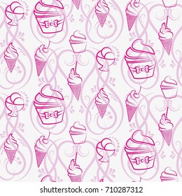 Endless abstract pattern. Background texture.  Vector illustration.