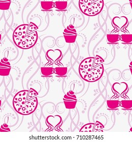 Endless abstract pattern. Background texture.  Vector illustration.