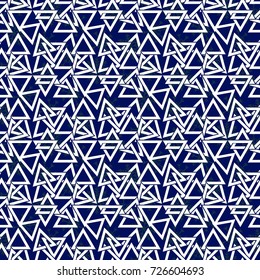 Endless abstract pattern. Background texture.  Vector illustration. Blue snowflakes.
