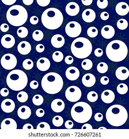 Endless abstract pattern. Background texture.  Vector illustration. Blue snowflakes.