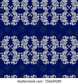 Endless abstract pattern. Background texture.  Vector illustration. Blue snowflakes.