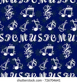 Endless abstract pattern. Background texture.  Vector illustration. Blue snowflakes.