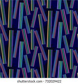 Endless abstract pattern. Background texture.  Vector illustration. Dark stars on a blue background.