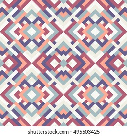 Endless abstract pattern for design. Vector endless geometric background of triangles and squares. Texture for textile, clown, carpeting, warp, book cover, clothes