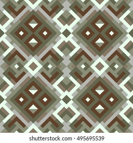 Endless abstract pattern for design. Vector geometric background of triangles in grey and green colors. Texture for textile, clown, carpeting, warp, book cover, clothes