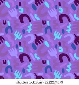 Endless abstract pattern in neon colors with geometric motifs.