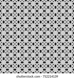Endless abstract seamless pattern. Black, white and gray background texture. Vector illustration.