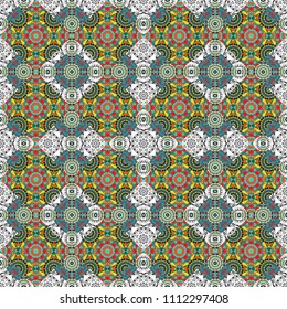 Endless abstract seamless pattern. Blue, gray and red background texture. Vector illustration.