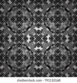 Endless abstract seamless pattern. Gray, black and white background texture. Vector illustration.