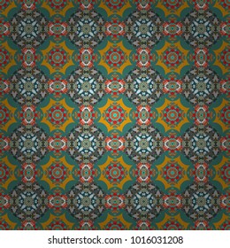 Endless abstract seamless pattern. Green, blue and gray background texture. Vector illustration.