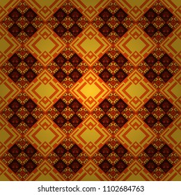 Endless abstract seamless pattern. Yellow, brown and red background texture. Vector illustration.