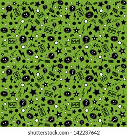 Endless atypical pattern on a green background