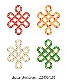 Endless Auspicious Knot. China ornament. Feng Shui element
