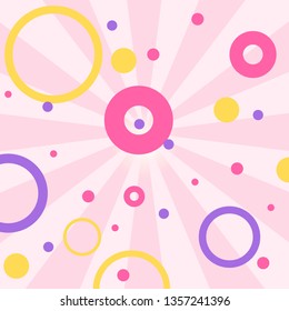 Endless background with circles. Cute romantic pink vector background . Decor for children's birthday, girls party, gift wrapping 