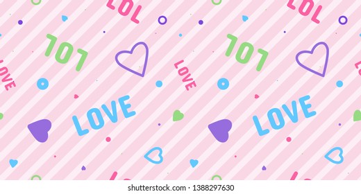 Endless background with circles. Cute romantic pink vector background in LOL doll surprise style. Decor for children's birthday, girls party, gift wrapping