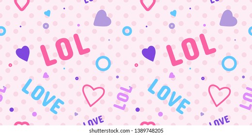 Endless background with circles. Cute romantic pink vector background in LOL doll surprise style. Decor for children's birthday, girls party, gift wrapping