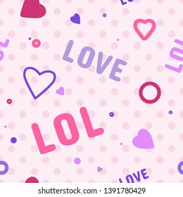 Endless background with circles. Cute romantic pink vector background in LOL doll surprise style. Decor for children's birthday, girls party, gift wrapping