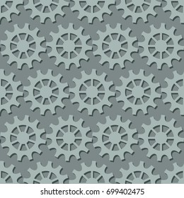 Endless background with gears the wheels. Vector illustration.