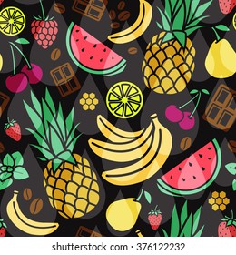 Endless background. Vector seamless pattern of different flavor