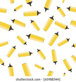 Endless background of yellow markers. Simple pattern of a yellow marker template. Vector illustration
