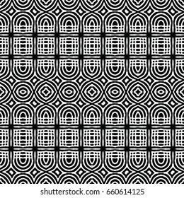 Endless black and white engraving pattern. Texture for certificate or diploma, currency and money design. Single-leaf woodcut, xylography, printmaking. Vector Illustration