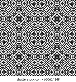 Endless black and white engraving pattern. Texture for certificate or diploma, currency and money design. Single-leaf woodcut, xylography, printmaking. Vector Illustration