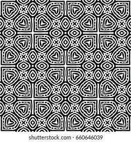 Endless black and white engraving pattern. Texture for certificate or diploma, currency and money design. Single-leaf woodcut, xylography, printmaking. Vector Illustration